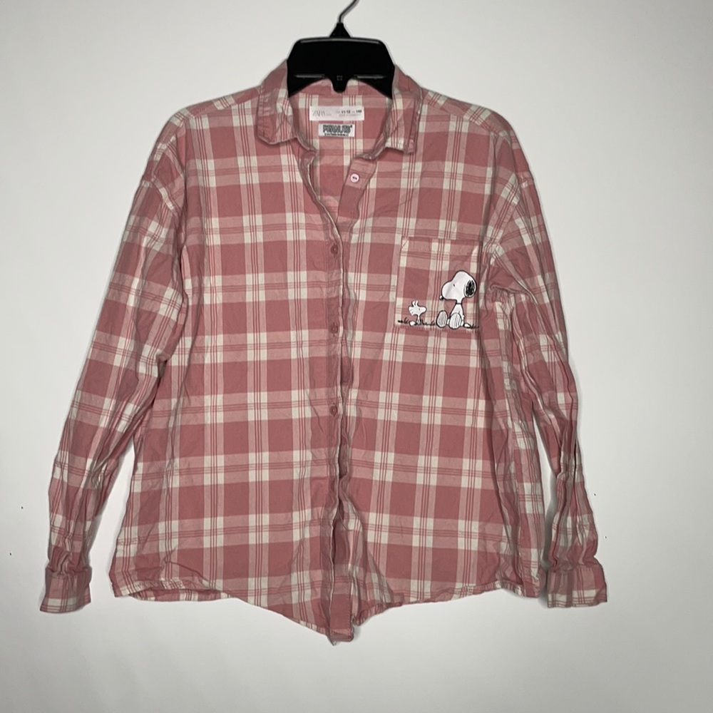 Zara Kids x Peanuts Girls sz‎ 11-12 Button Down Top